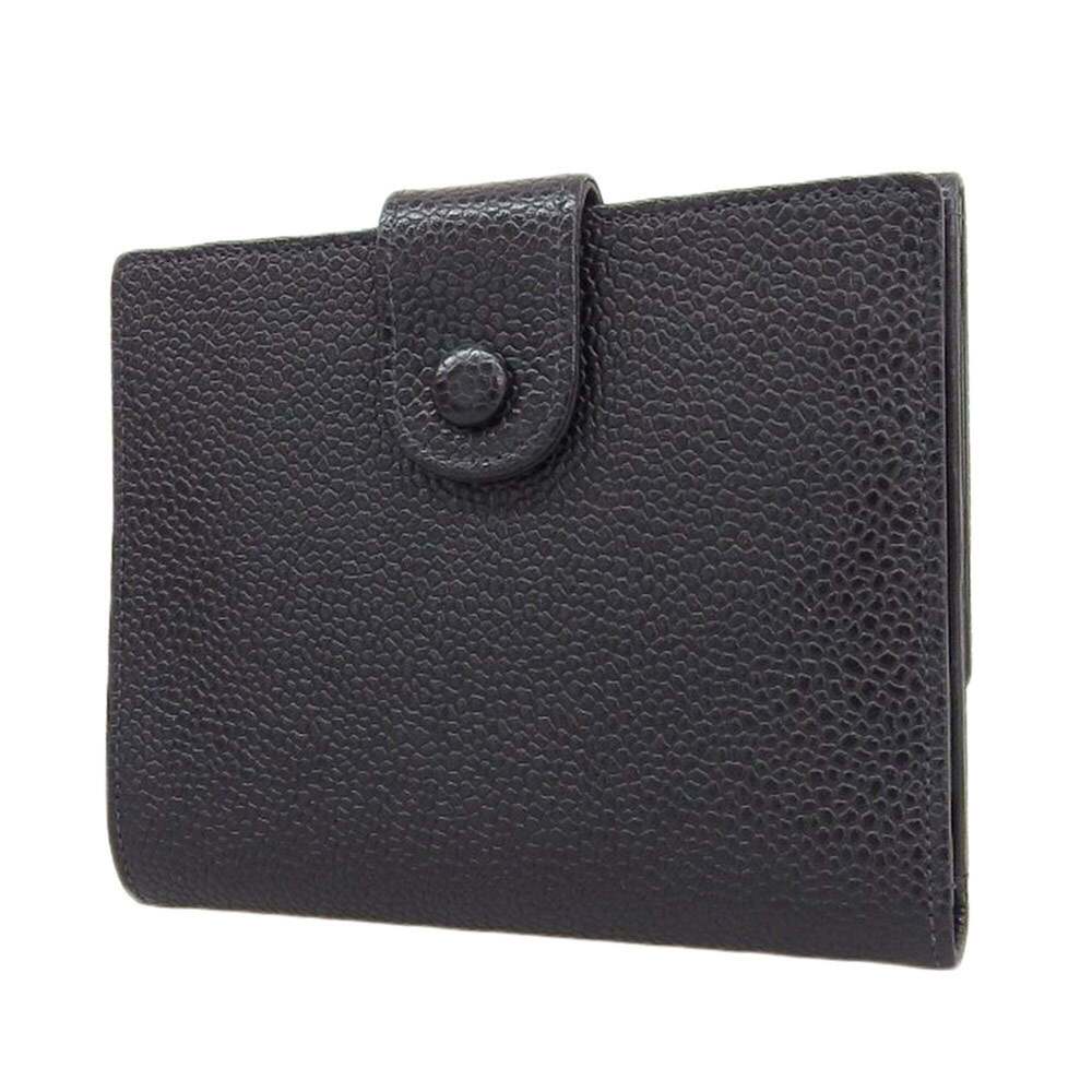 CHANEL Authentic Black Caviar Leather Logo Wallet - Picture 2 of 7